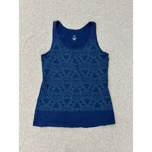 Arcteryx Tank Top Womens Medium Navy Blue Geometric Graphic Cotton Gym Hiking